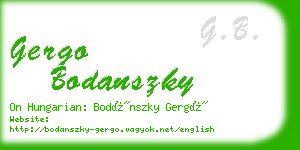 gergo bodanszky business card